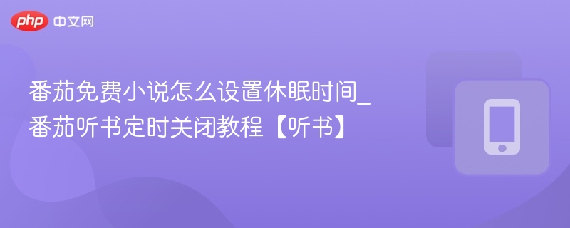 番茄免费小说怎么设置休眠时间_番茄听书定时关闭教程【听书】