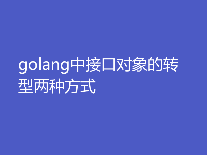 golang中接口对象的转型两种方式