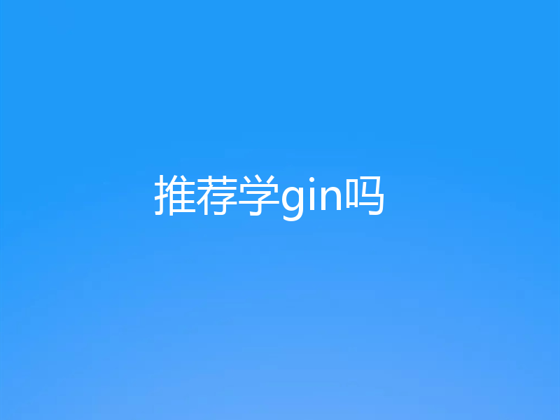 推荐学gin吗