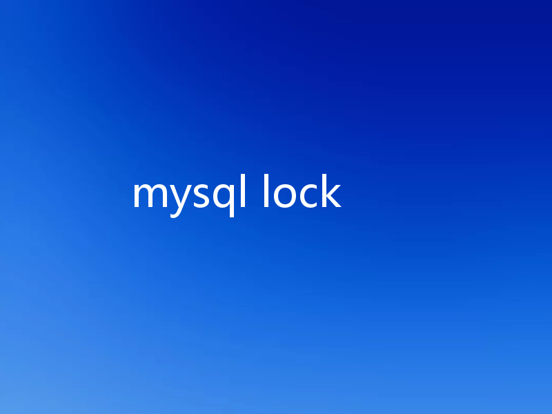 mysql lock