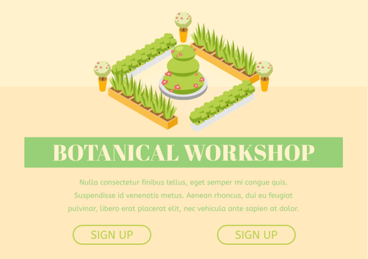 等轴图模板：Botanical Workshop Isometric Diagram（由InfoART的等轴图标记创建）