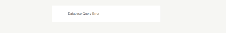 500 Database Query Error