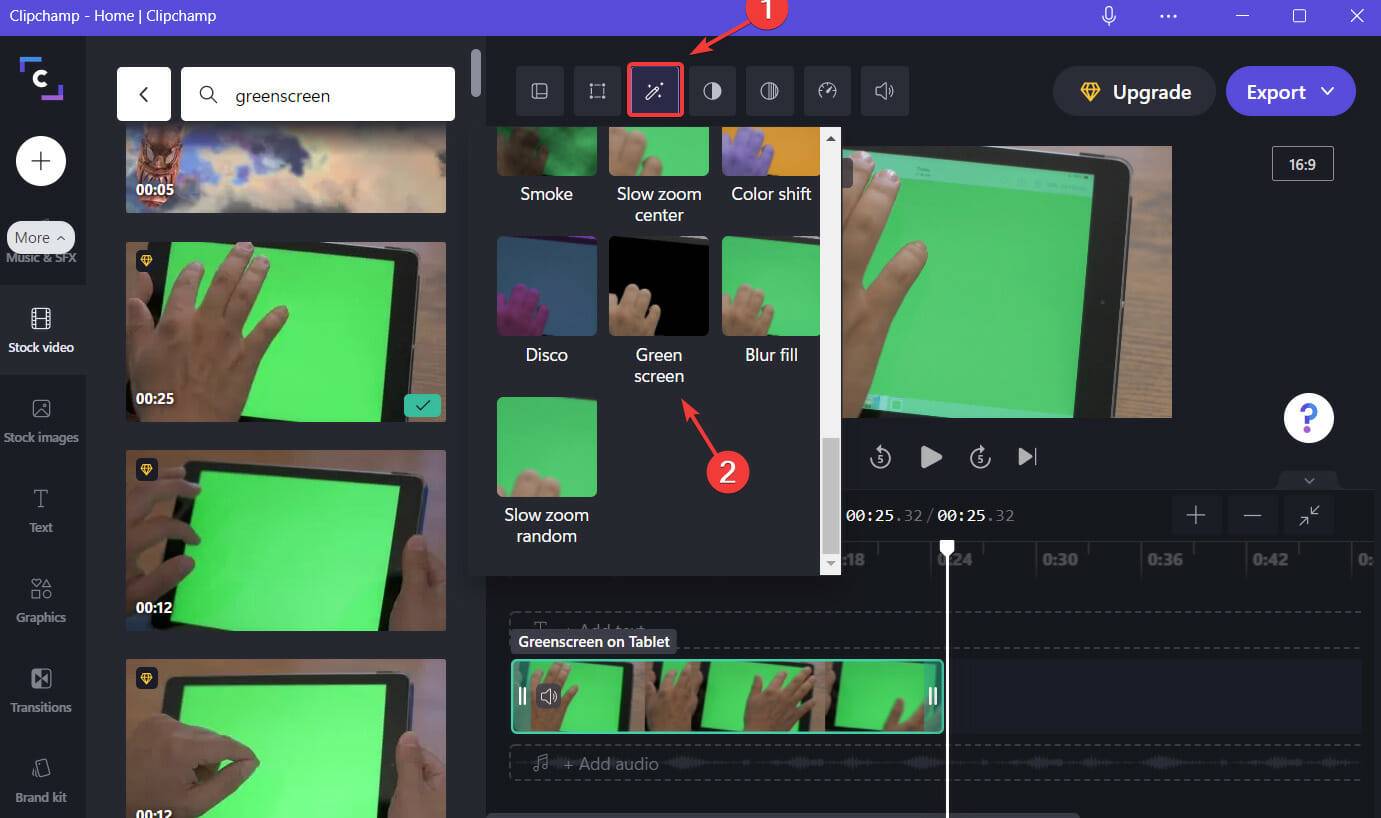 clipchamp-greenscreen-filter