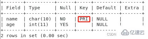 MySQL键值的示例分析