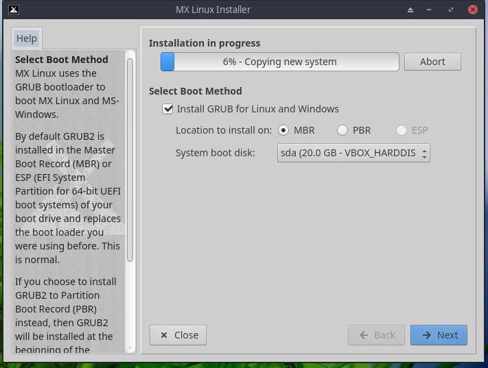 Installation-in-progress-of-MX-linux