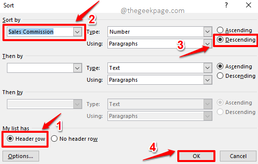 如何对 Microsoft Word 表格中的内容进行排序