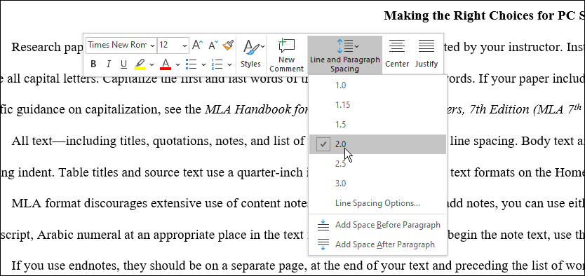 如何在 Microsoft Word 中使用 MLA 格式