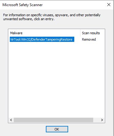 VirTool-Win32-DefenderTamperingRestore