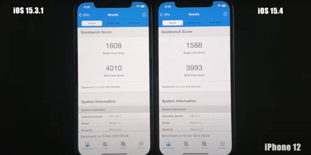 升级iOS 15.4 后，跑分实测多款iPhone 速度下跌？