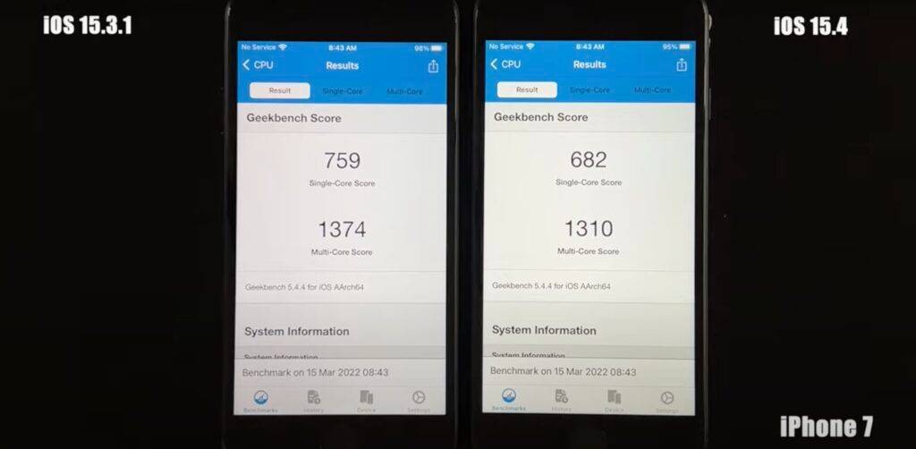 升级iOS 15.4 后，跑分实测多款iPhone 速度下跌？