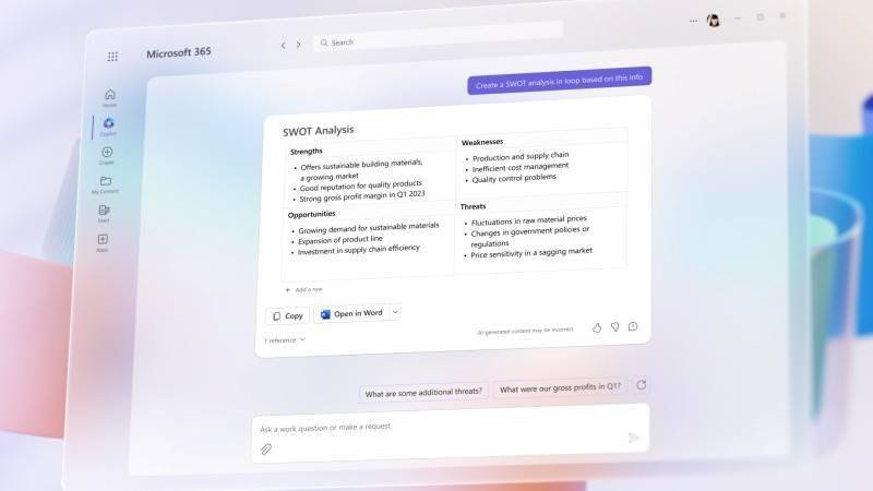微软推出 Copilot AI 以提高 Office 应用程序的工作效率