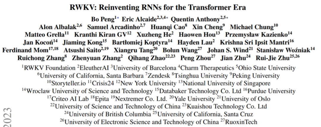 在Transformer时代重塑RNN，RWKV将非Transformer架构扩展到数百亿参数