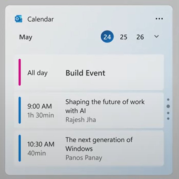 微软通过“日历”小组件进一步暗示“Windows 12”下一代操作系统
