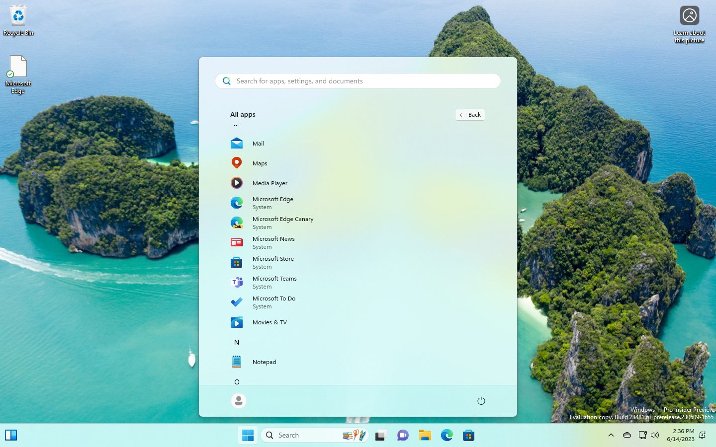 Windows 11 学院：在 Windows 11 Build 23493 预览版中如何快速区分系统应用