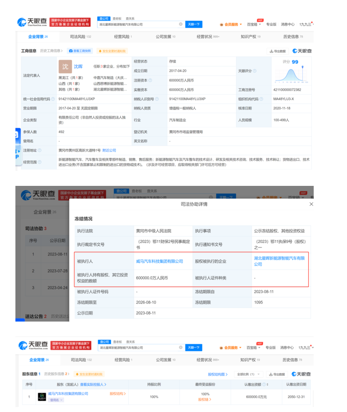 威马汽车复苏，湖北星晖新能源封锁股权