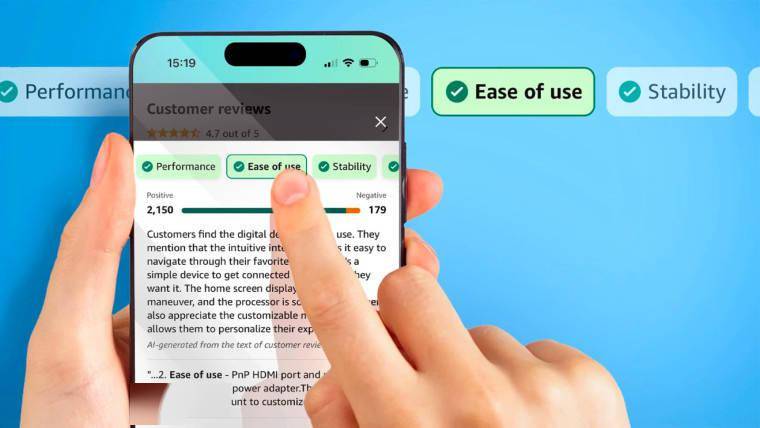 用人工智能技术，亚马逊为用户生成产品评论摘要，帮助他们轻松选购