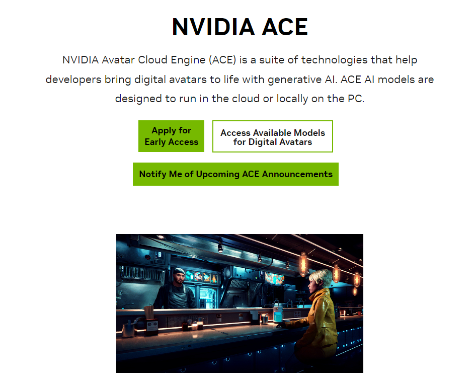 英伟达推出 NVIDIA ACE 服务,与米哈游、腾讯、网易等游戏公司合作开展 AI 数字人业务