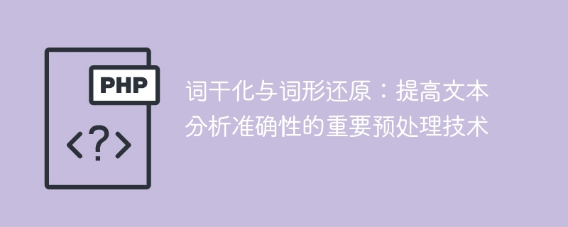 词干化与词形还原：提高文本分析准确性的重要预处理技术