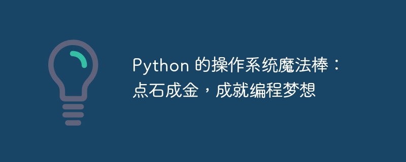 Python 的操作系统魔法棒：点石成金，成就编程梦想