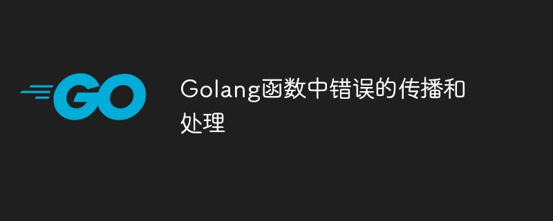 Golang函数中错误的传播和处理