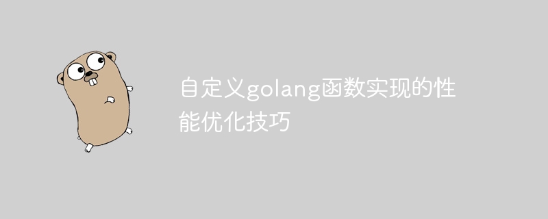 自定义golang函数实现的性能优化技巧