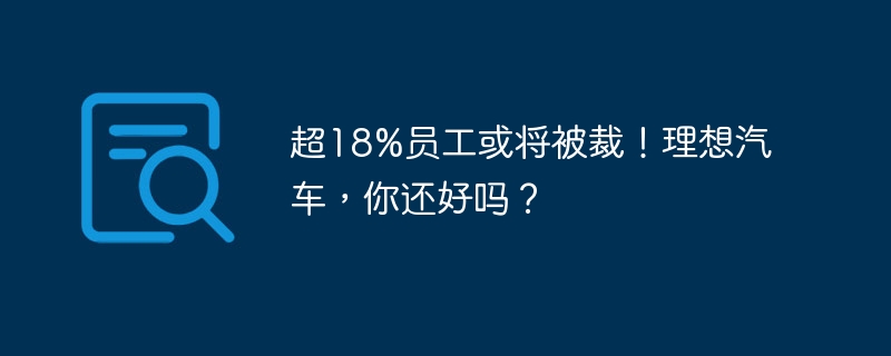 超18%员工或将被裁！理想汽车，你还好吗？