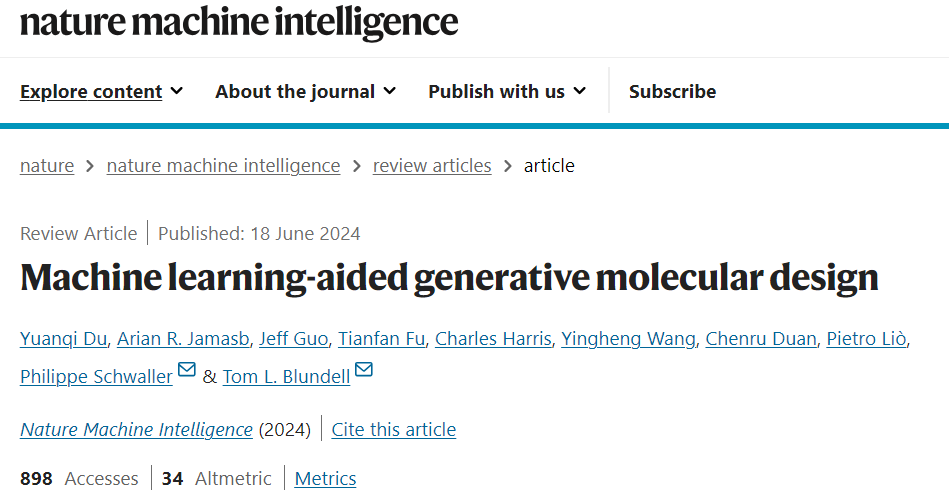 AI小分子药物发现的「百科全书」，康奈尔、剑桥、EPFL等研究者综述登Nature子刊