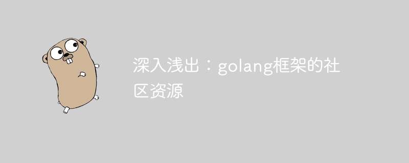 深入浅出：golang框架的社区资源