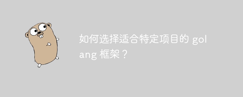 如何选择适合特定项目的 golang 框架？