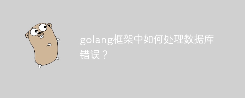 golang框架中如何处理数据库错误？