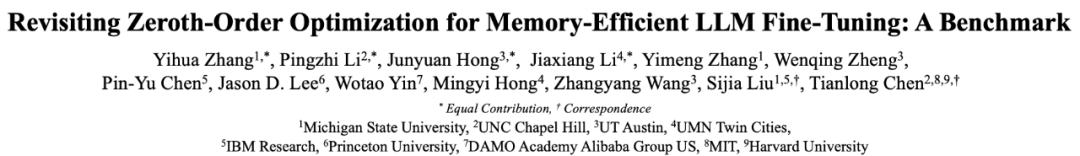 ICML 2024高分论文 | 零阶优化器微调大模型，大幅降低内存