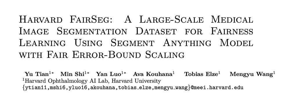 ICLR2024 | Harvard FairSeg: 第一个研究分割算法公平性的大型医疗分割数据集