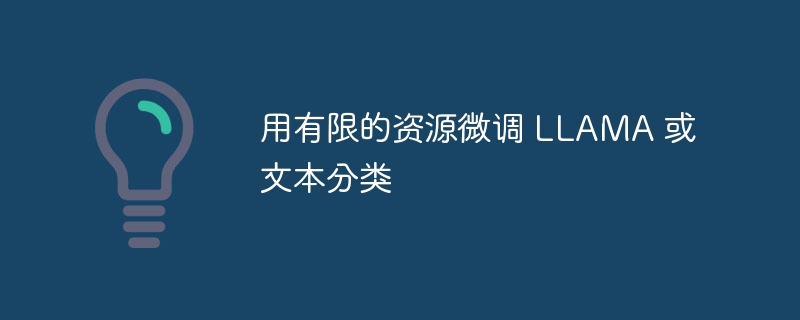 用有限的资源微调 LLAMA 或文本分类