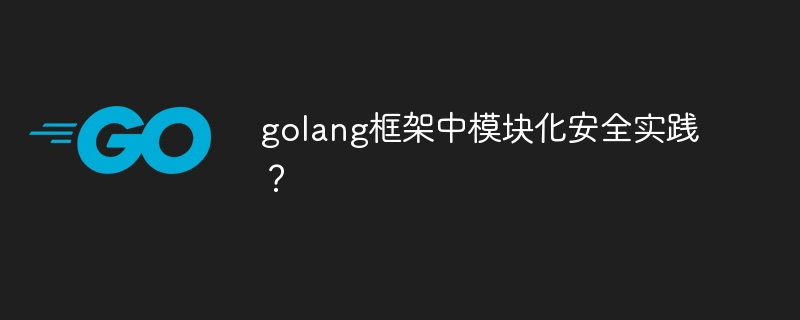 golang框架中模块化安全实践？