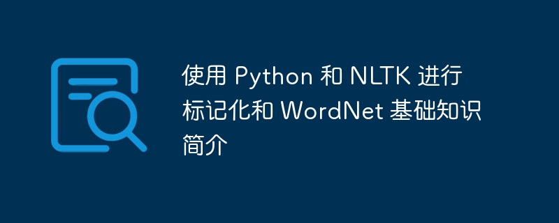 使用 Python 和 NLTK 进行标记化和 WordNet 基础知识简介