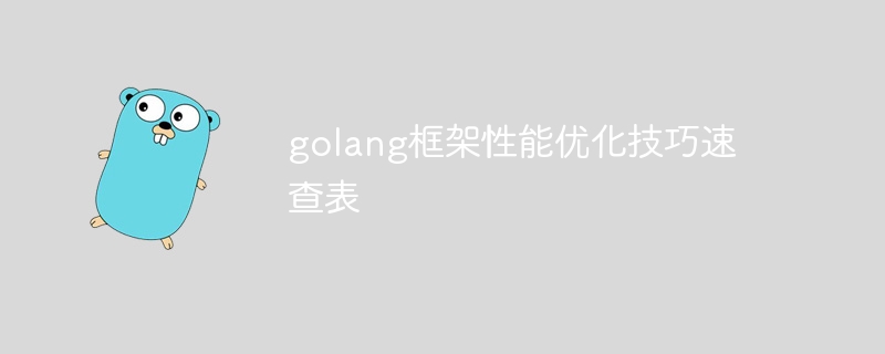 golang框架性能优化技巧速查表