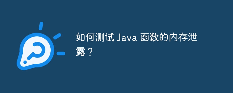 如何测试 Java 函数的内存泄露？