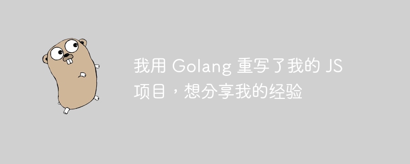 我用 Golang 重写了我的 JS 项目，想分享我的经验