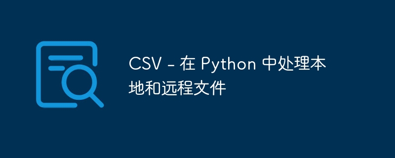 CSV - 在 Python 中处理本地和远程文件