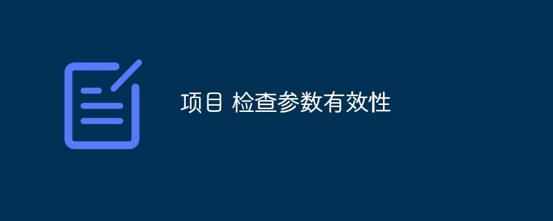 项目 检查参数有效性