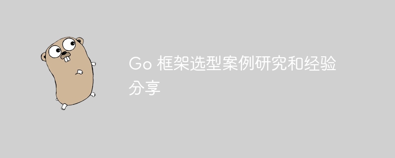 Go 框架选型案例研究和经验分享