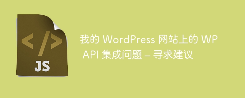 我的 WordPress 网站上的 WP API 集成问题 – 寻求建议