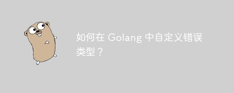 如何在 Golang 中自定义错误类型？