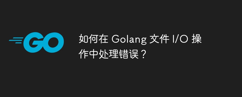 如何在 Golang 文件 I/O 操作中处理错误？