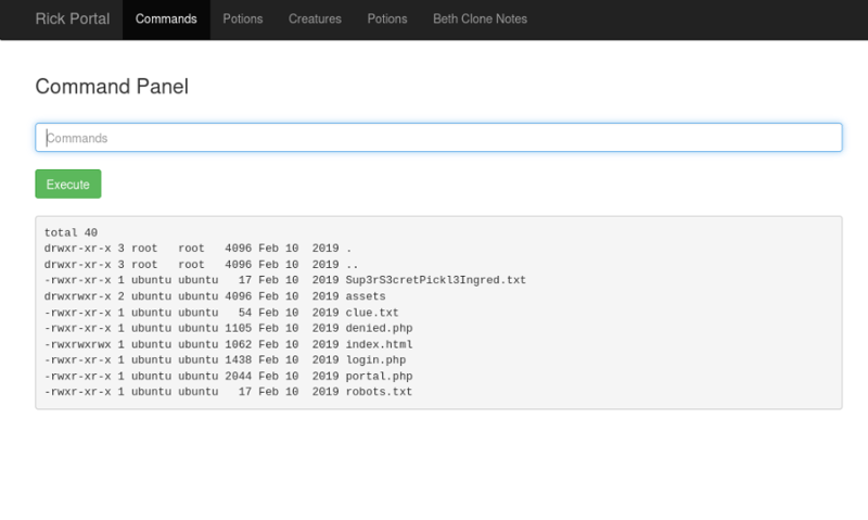 Desafio Pickle Rick - TryHackMe