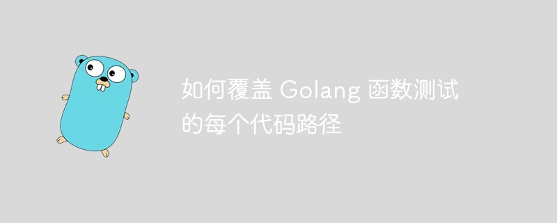 如何覆盖 Golang 函数测试的每个代码路径