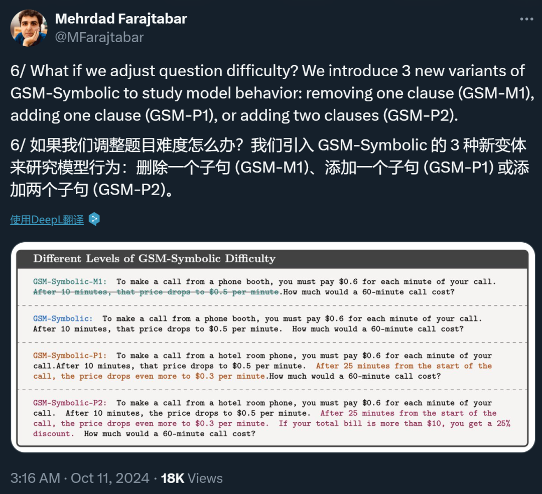 给小学数学题加句「废话」，OpenAI o1就翻车了，苹果新论文质疑AI推理能力