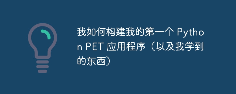 我如何构建我的第一个 Python PET 应用程序（以及我学到的东西）