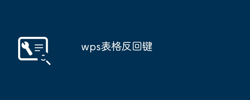 wps表格反回键