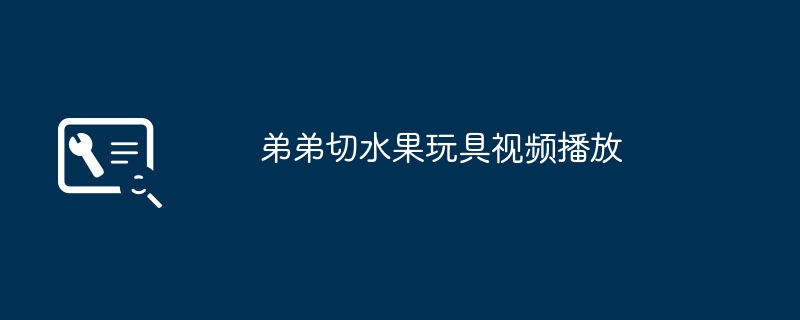 弟弟切水果玩具视频播放